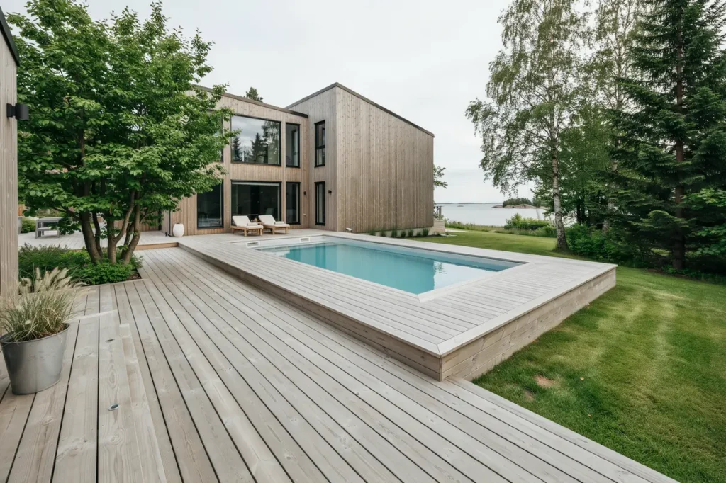 trallbelagd altan och frist ende poold ck f rdigst llda i rind vaxholm